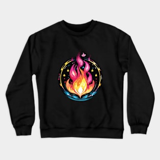 Colorful Fire Flame Crewneck Sweatshirt